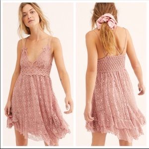 Free People Adella Burnout Slip Dress Ballet Pink